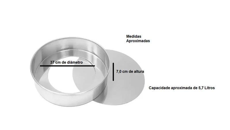 Imagem de Jogo Com 3 (três) Assadeira Tabuleiro Forma Redonda Em Alumínio Fundo Falso Lisa Tamanhos P, M e G