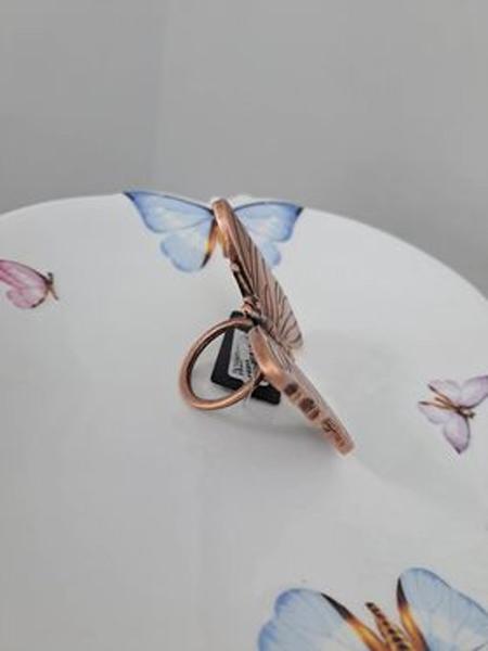 Imagem de Jogo com  4 Argolas Porta Guardanapos em Metal Rose Gold  Borboleta 7 x7 cm