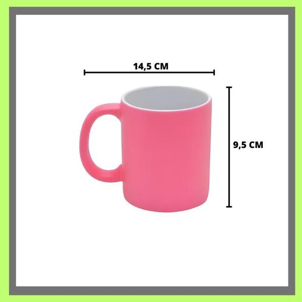 Imagem de Jogo Com 4 Canecas Rosa Pink Fosco Veludo P Chá Café 350ml