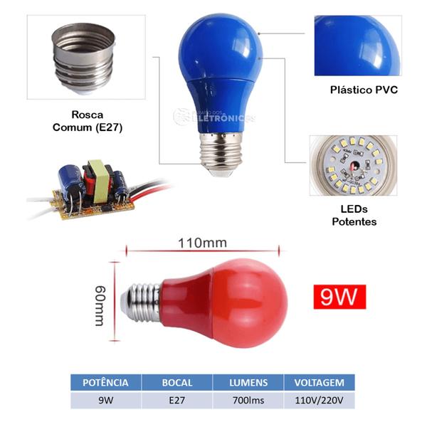 Imagem de Jogo Com 4 Lâmpadas Led Bulbo Padrão Bulbo A60 Rosca E27 Decorar Aniversário Cor Amarelo E277W