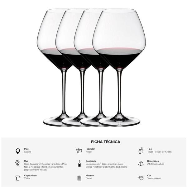 Imagem de Jogo com 4 Taças de vinho Extreme Pinot Noir Cristal Riedel