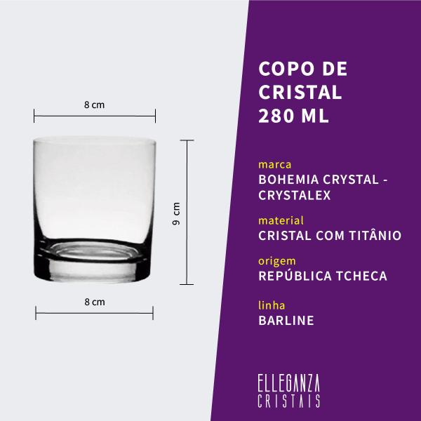 Jogo com 6 Copos de Cristal Para Whisky 280 ml Barline Bohemia - Bohemia Crystal Imagem de Jogo com 6 Copos de Cristal Para Whisky 280 ml Barline Bohemia