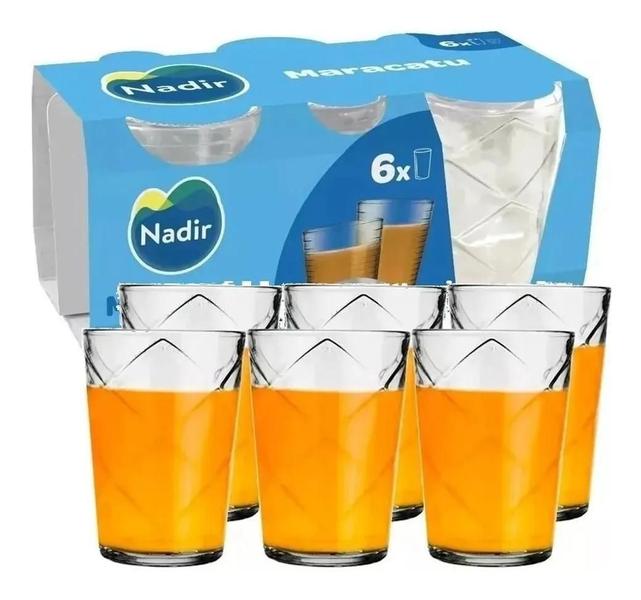 Imagem de Jogo Com 6 Copos De Vidro Maracatu 265Ml Nadir Figueiredo