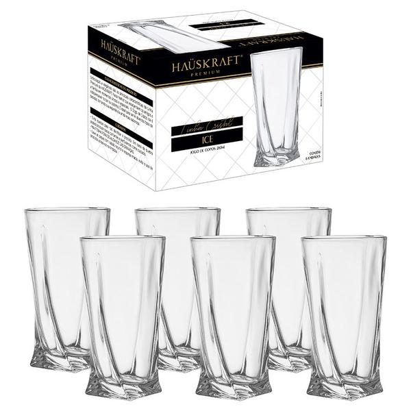 Imagem de Jogo Com 6 Copos Long Drink De Cristal Ice 280ml - Hauskraft