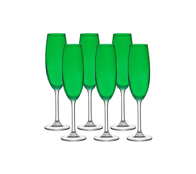 Imagem de Jogo com 6 tacas para champanhe  cristal gastro verde 220ml