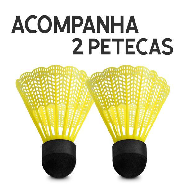 Imagem de Jogo Completo Badminton 2 Raquetes 2 Petecas Nylon Vollo Kit