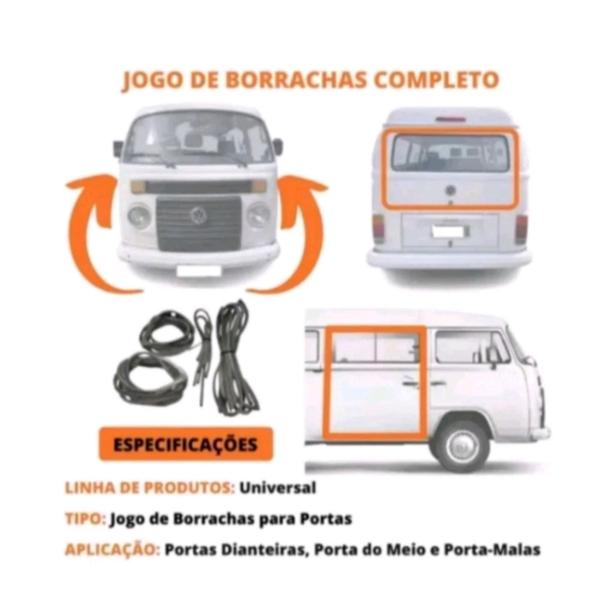 Imagem de Jogo Completo De Borrachas Portas Dianteiras  Porta do Meio Porta-Malas Kombi Clipper  75 A 13