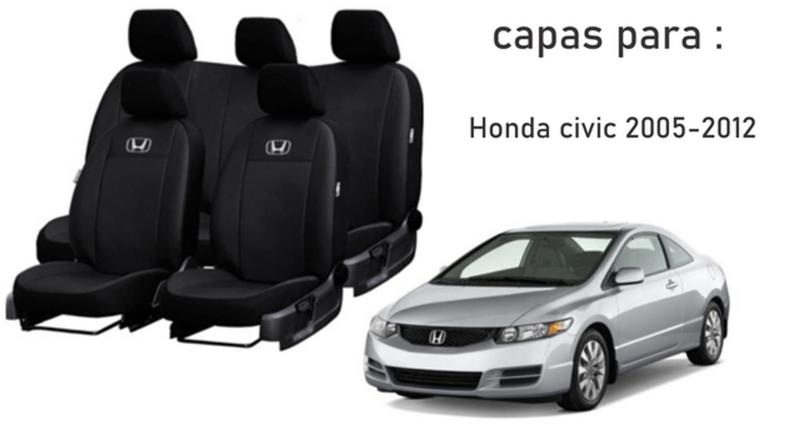 Imagem de Jogo Completo de Capa de Couro e Tapetes + Capa de Volante para Honda Civic 2005-2012