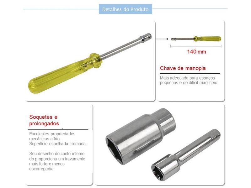 Imagem de Jogo Completo De Chave Catraca C/ Torque Utilização Mecânica