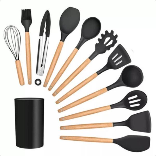 Imagem de Jogo Completo De Utensilios De Cozinha Silicone (12 Itens)