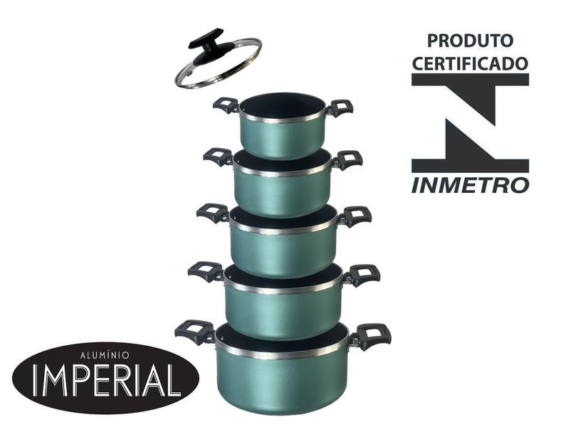 Imagem de Jogo Conjunto 5 Caçarola Grande Grossa Antiaderente