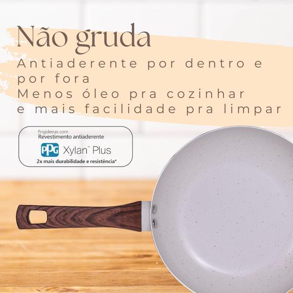 Imagem de Jogo Conjunto De Panelas 10 Pçs Cerâmica Indução Fogão A Gás Indução Elétrico Anti Aderente Grossa 4mm Style Cook Cor Marmol Mimo Style