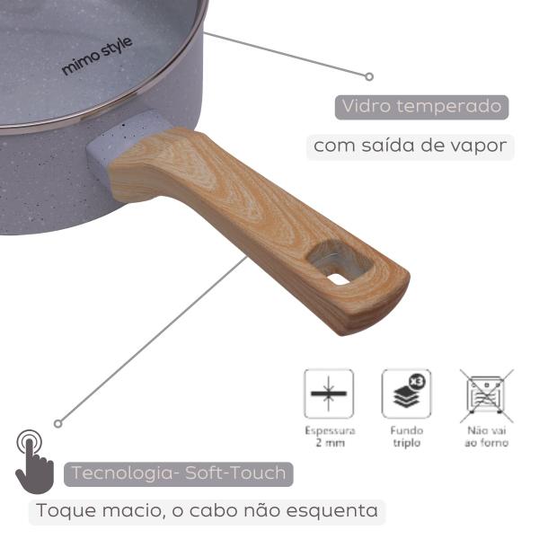 Imagem de Jogo Conjunto De Panelas 10 Peças Indução Com Utensílios Frigideira Revestimento Cerâmico