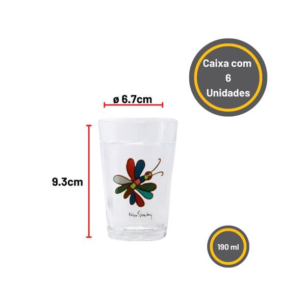 Imagem de Jogo Copo Americano Cafe Cerveja Agua Vidro 190ml - Kit 6 un