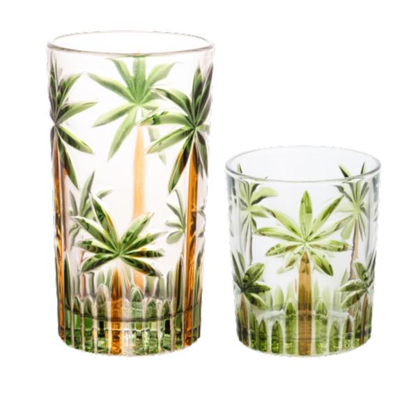 Imagem de Jogo Copo Baixo Cristal Palm Tree Wisky Coqueteis 340ml 6un Wolff