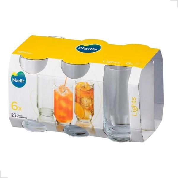 Jogo Copo Lights Agua Suco Vidro Long Drink 300ml - Kit 6 Un - Nadir Figueiredo Imagem de Jogo Copo Lights Agua Suco Vidro Long Drink 300ml - Kit 6 Un
