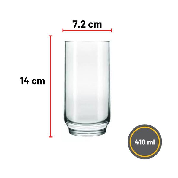 Imagem de Jogo Copo Lights Agua Suco Vidro Long Drink 410ml - Kit 6 un