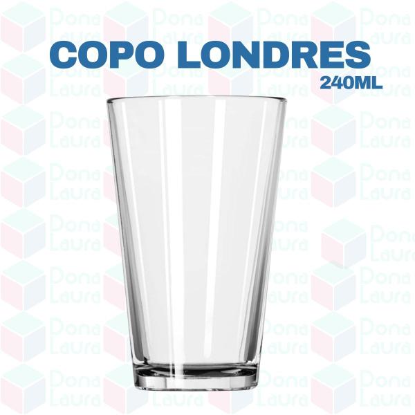 Imagem de Jogo Copos De Vidro Londres 240 ML Transparente Sucos - 4 UN