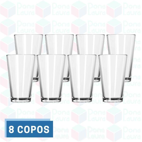 Imagem de Jogo Copos De Vidro Londres 240 ML Transparente Sucos - 8 UN