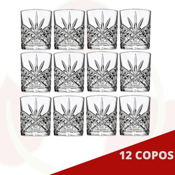 Imagem de Jogo Copos de Whisky 330ML Conjunto 12 Peças Esmeralda Luxo