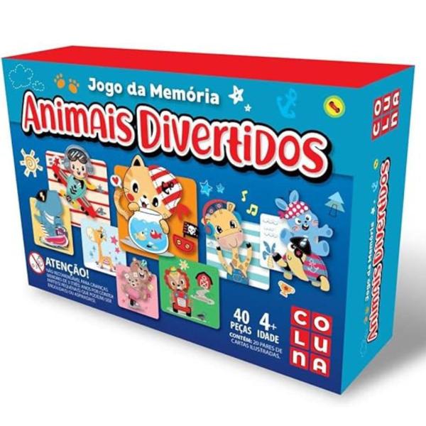 Imagem de Jogo da memoria animais divertidos com 54 cartas - pais e filhos