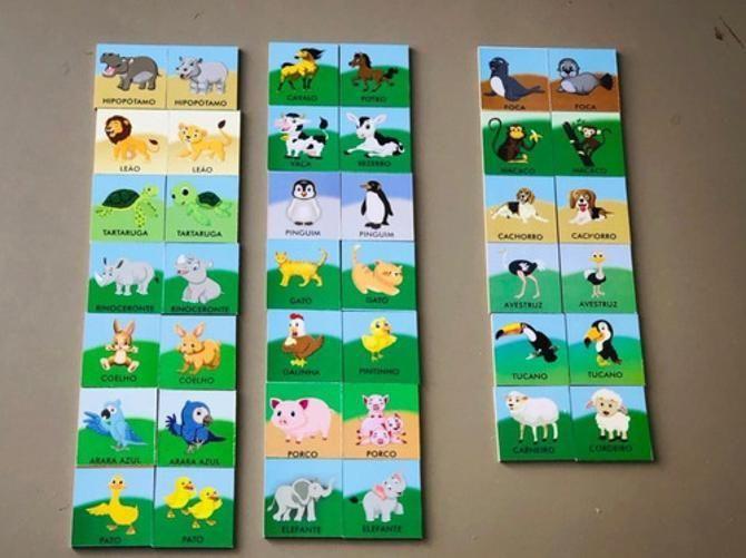 Imagem de Jogo Da Memória Animais E Filhotes Infantil Educativos 40 Pç