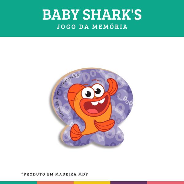 Imagem de Jogo da Memória Baby Sharks em Madeira 24 Pçs Nig Brinquedos