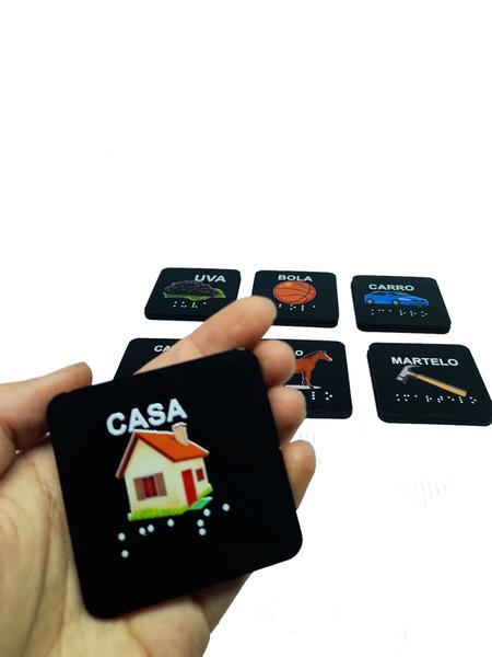 Jogo da memória de 6 pares inclusivo com acessibilidade em Braille - Coleção Tea & Amor Imagem de Jogo da memória de 6 pares inclusivo com acessibilidade em Braille