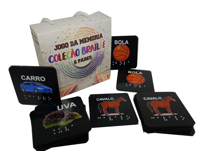 Jogo da memória de 6 pares inclusivo com acessibilidade em Braille - Coleção Tea & Amor Imagem de Jogo da memória de 6 pares inclusivo com acessibilidade em Braille