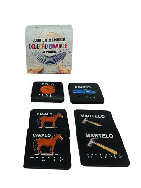Jogo da memória de 6 pares inclusivo com acessibilidade em Braille - Coleção Tea & Amor Imagem de Jogo da memória de 6 pares inclusivo com acessibilidade em Braille