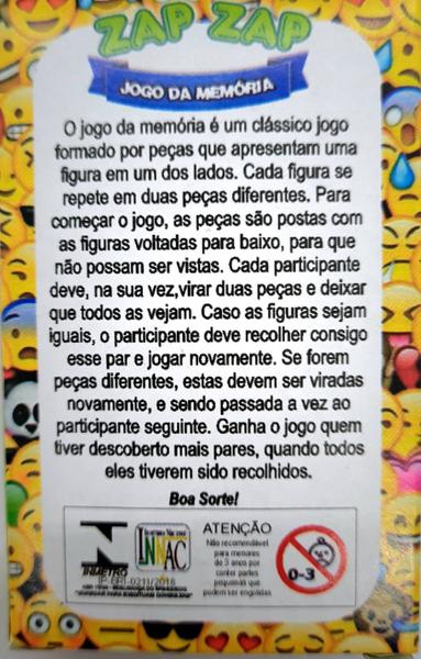 Imagem de Jogo da Memória Educativo Smile Diversão Garantida