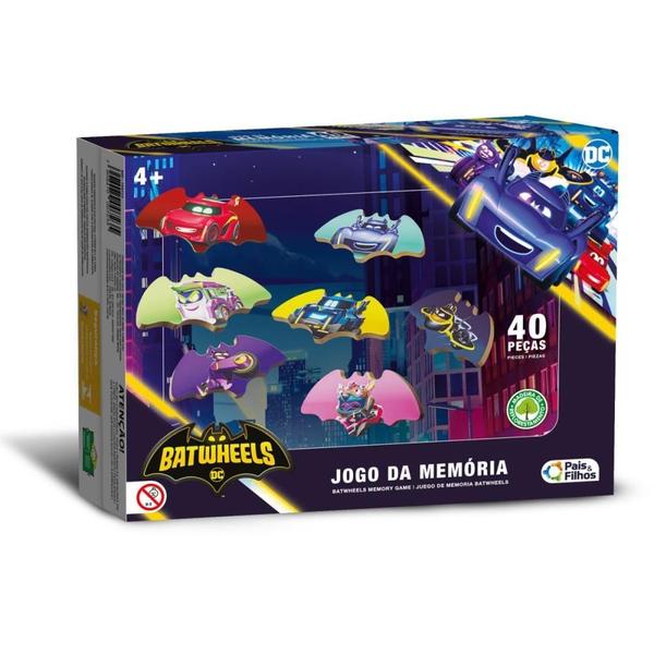 Jogo da Memória em Madeira Batwheels 40 Peças - Pais e Filhos Imagem de Jogo da Memória em Madeira Batwheels 40 Peças