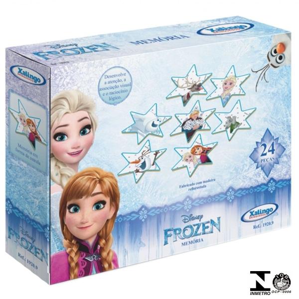 Imagem de Jogo Da Memória Frozen Disney Estrelas Madeira 24 Peças
