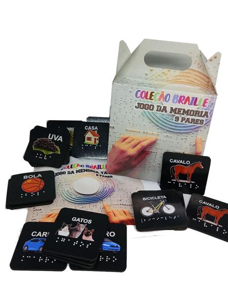Jogo Da Memória Inclusivo Em Braille 9 Pares Acessibilidade - Coleção Tea & Amor Imagem de Jogo Da Memória Inclusivo Em Braille 9 Pares Acessibilidade