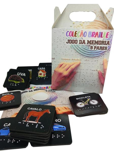 Jogo Da Memória Inclusivo Em Braille 9 Pares Acessibilidade - Coleção Tea & Amor Imagem de Jogo Da Memória Inclusivo Em Braille 9 Pares Acessibilidade