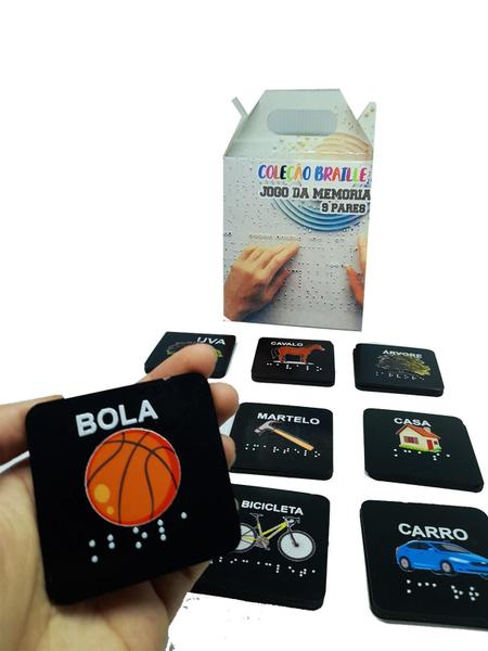 Jogo Da Memória Inclusivo Em Braille 9 Pares Acessibilidade - Coleção Tea & Amor Imagem de Jogo Da Memória Inclusivo Em Braille 9 Pares Acessibilidade