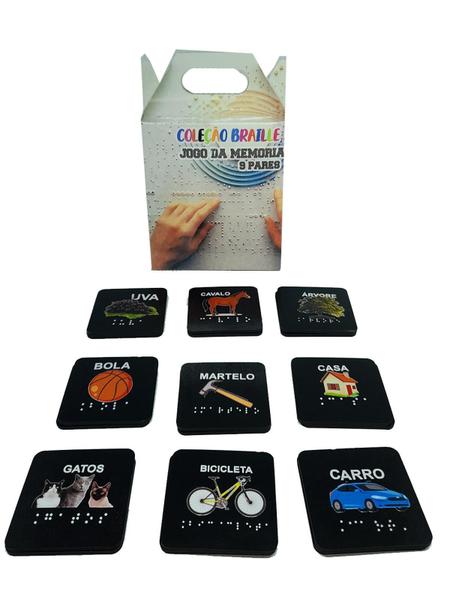 Jogo Da Memória Inclusivo Em Braille 9 Pares Acessibilidade - Coleção Tea & Amor Imagem de Jogo Da Memória Inclusivo Em Braille 9 Pares Acessibilidade