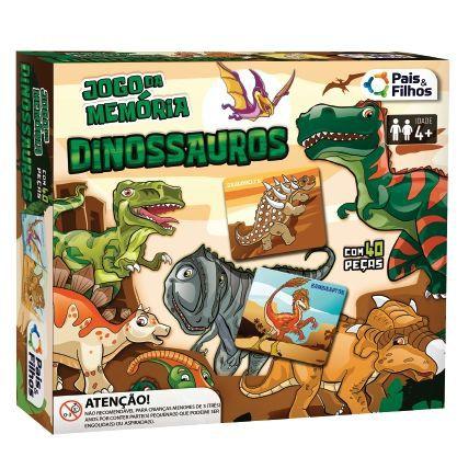 Imagem de Jogo Da Memória Infantil Dinossauros Dragão 40 Peças Pais E Filhos