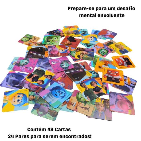 Imagem de Jogo da Memória Infantil Divertida Mente 2 Disney 48 Peças  - Toyster