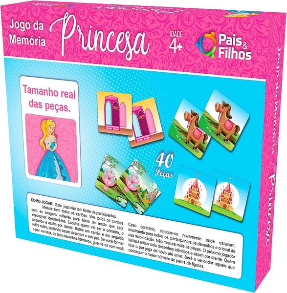 Imagem de Jogo da Memória Personagem Princesa 40Pçs - Pais e Filhos