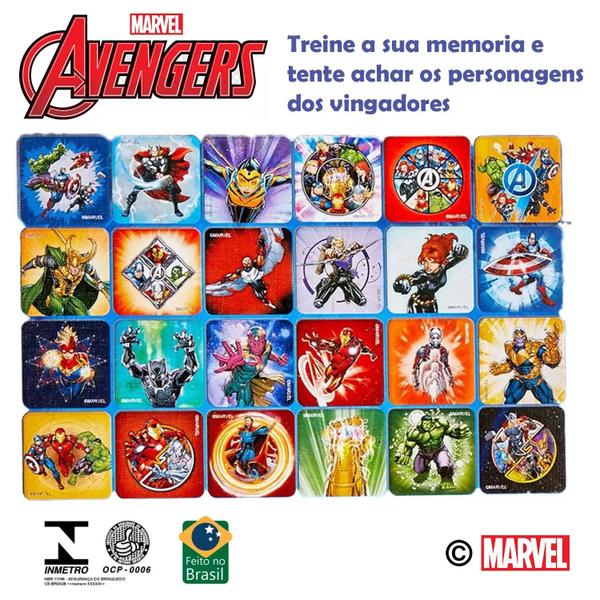 Imagem de Jogo da memórias dos vingadores avengers marvel 48 peças