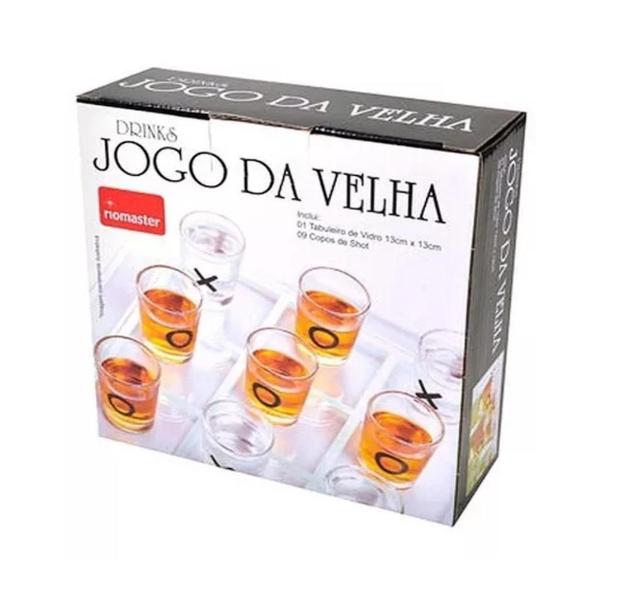 Imagem de Jogo Da Velha Tabuleiro De Vidro Bebidas Drinks Shot Grande