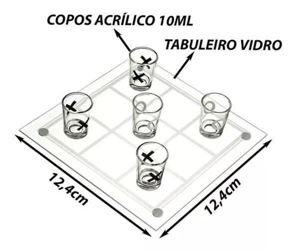 Imagem de Jogo Da Velha Tabuleiro De Vidro Bebidas Drinks Shot Tequila