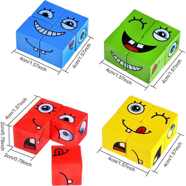 Imagem de Jogo das Faces Diversas Combinações Brinquedo Educativo Infantil Cubos 