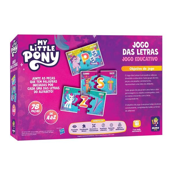 Imagem de Jogo das Letras Educativo My Little Pony 78 Peças Mimo Toys - 2512