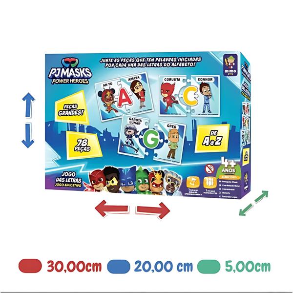 Imagem de Jogo das Letras Infantil Educativo PJ Masks Mimo Toys - 2502