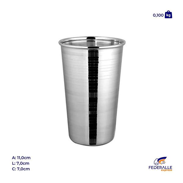 Jogo de 12 Copos Inox 250ml Yangzi Alumínio Resistente Imagem de Jogo de 12 Copos Inox 250ml Yangzi Alumínio Resistente