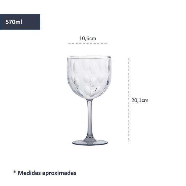 Jogo de 12 Taças Gin Acqua Auto Relevo 570ml Acrílico Transparente - Paramount Imagem de Jogo de 12 Taças Gin Acqua Auto Relevo 570ml Acrílico Transparente