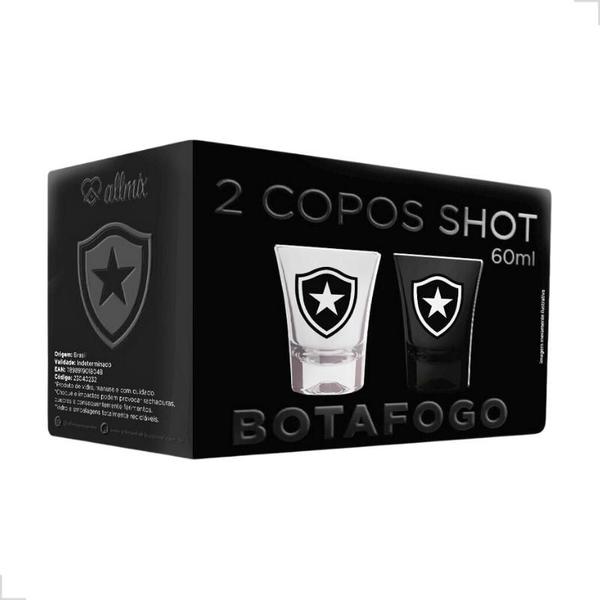 Imagem de Jogo De 2 Copos Vidro Shot Dose Tequila Cachaça Time Futebol