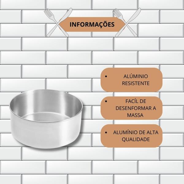 Imagem de Jogo de 2 formas alta torta bolo alumínio n14 n20 resistente - No Limite